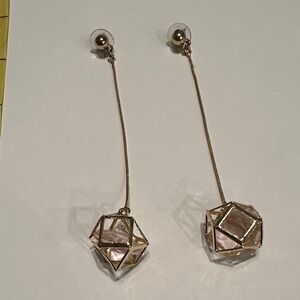 Chic Golden Geometric Drop Earrings